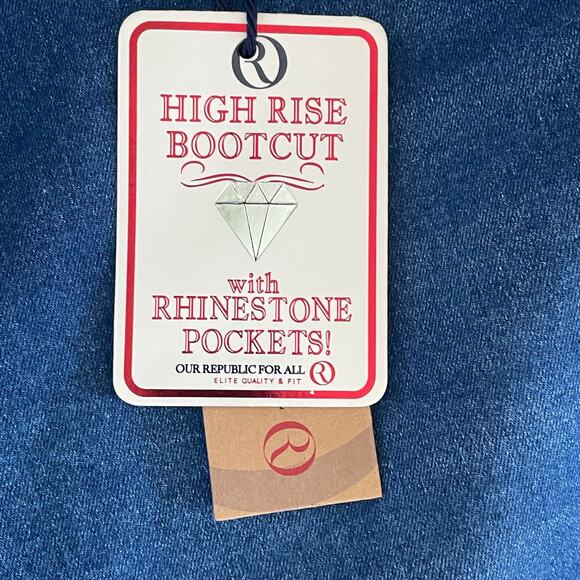 Our Republic for All High Rise Bootcut Jeans Size 22W Embellished Pockets - Picture 9 of 10